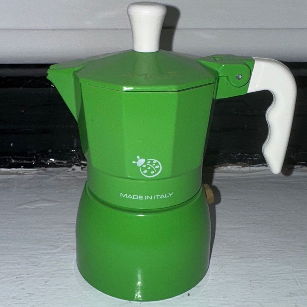 NWOT AMALFI Espresso Coffee Maker Small 4” Green Made in Italy